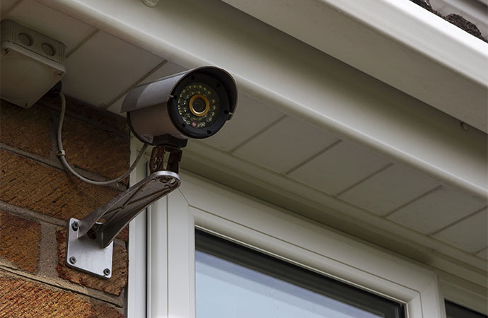 installed security led camera