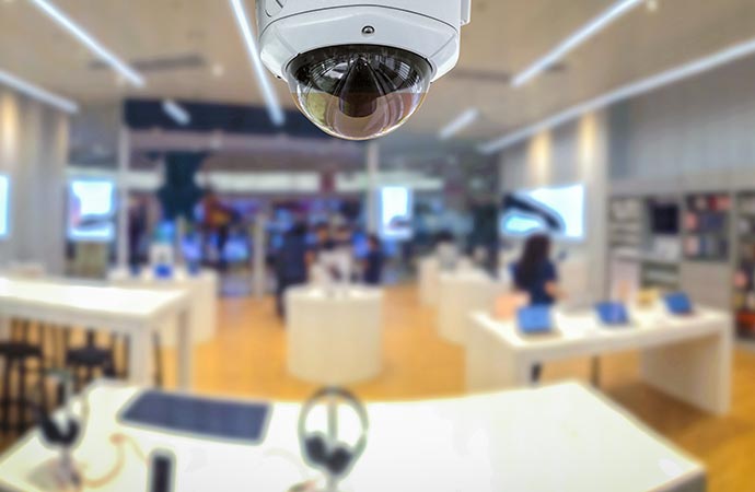 security camera on store