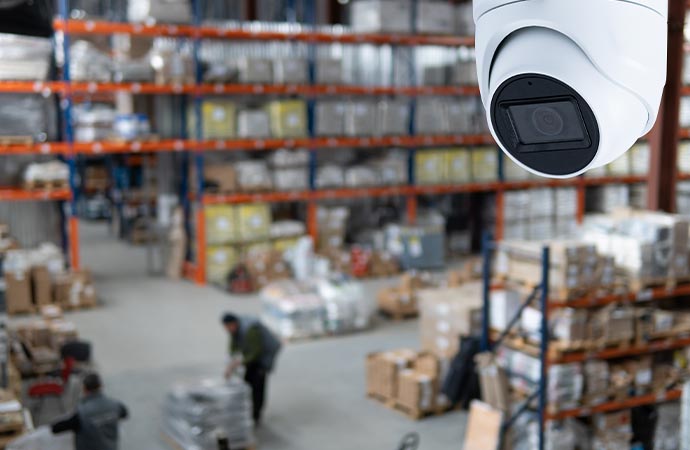 cctv camera on warehouse